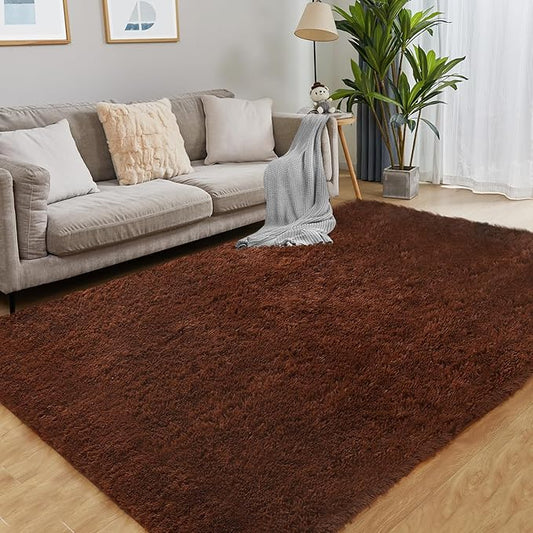 5x7 Area Rug, Luxury Rugs for Living Room, Ultra Soft Rugs for Bedroom, Non-Slip Indoor Carpet for Nursery, Kids Room, Playroom, Home Decor, Brown