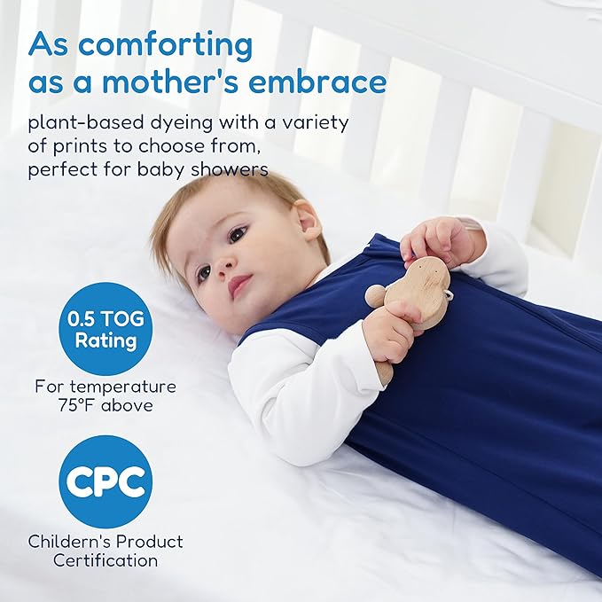 TotAha Sleep Sack 0-6 months 3 Pack, Buttery Soft, Safe Wearable Blanket Baby Sleeping Bag with 2-way Zipper for Girl Boy, 0.5 TOG