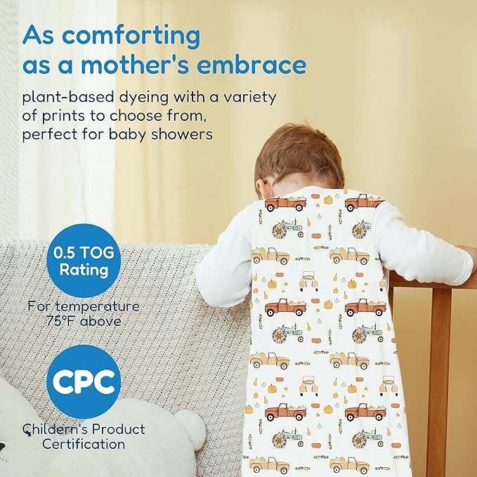 TotAha Sleep Sack 0-6 months 0.5 TOG, Lightweight Summer Transition Sleeping Bag for Babies Boy Girl, Infant Baby Wearable Blanket 3-Pack, 0.5 TOG