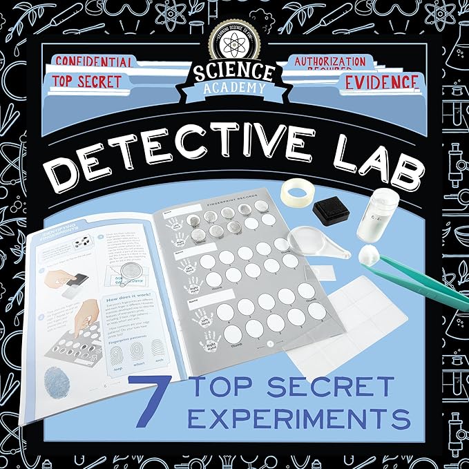 MindWare Science Academy Detective lab - Science Kits for Kids Age 8-12 - Kids Detective Kit Complete with 7 Forensics and Crime-Scene Investigations - Ages 8 and Up