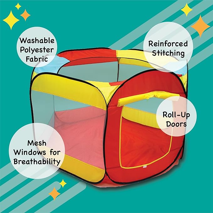 Kids Ball Pit Pop Up Large Tent for Toddlers - Indoor & Outdoor Gift Toys for Infants Girls & Boys, Baby Playpen with Zipper Storage Bag, BallPit Balls Not Included