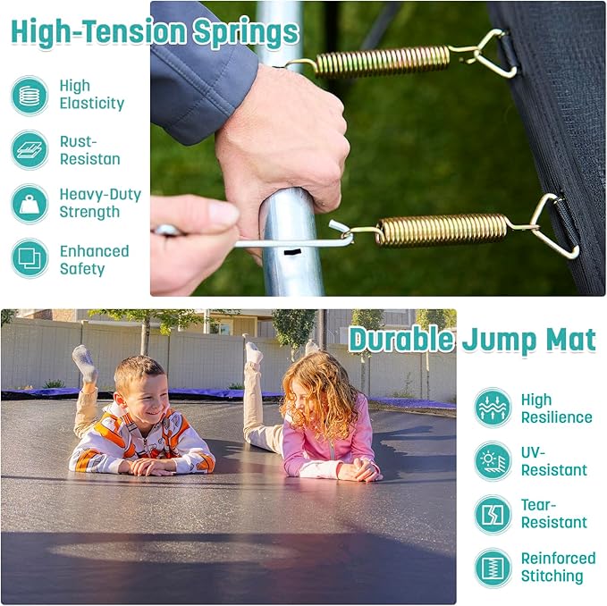 Skywalker Trampolines 9FT 14FT 15FT Trampoline with Enclosure, Spring Pad Cover, Heavy Duty Jump Mat, ASTM Approved Outdoor Trampoline for Kids & Teens