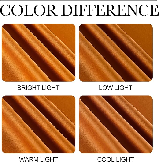 NICETOWN Orange Curtains 84 inch Length 2 Panels, Grommet Faux Silk Thermal Drapes Light Reducing Energy Saving Privacy Window Treatments for Living Room, W52 x L84