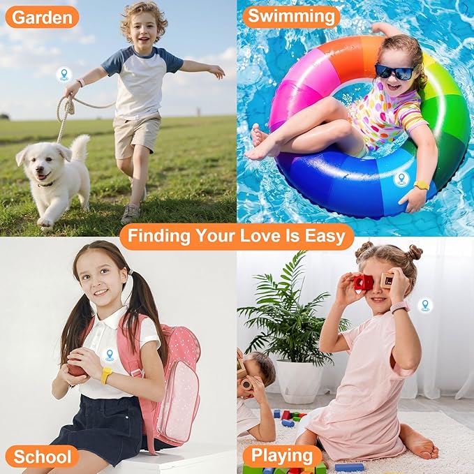 Waterproof Bracelet Compatible with AirTag for Kids (2 Pack), Protective Case GPS Tracker Holder for Child with Full Coverage Hidden Design, Soft Silicone Anti-Lost Wristband Cover for Toddler YPPW