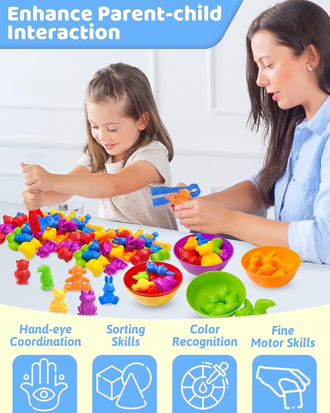 Counting Animals Montessori Toys for 3 4 5 Years Old Boys Girls, Preschool Learning Activities Kindergarten Educational Sensory Toys Gifts for Kids Toddlers Ages 3-5, 4-8