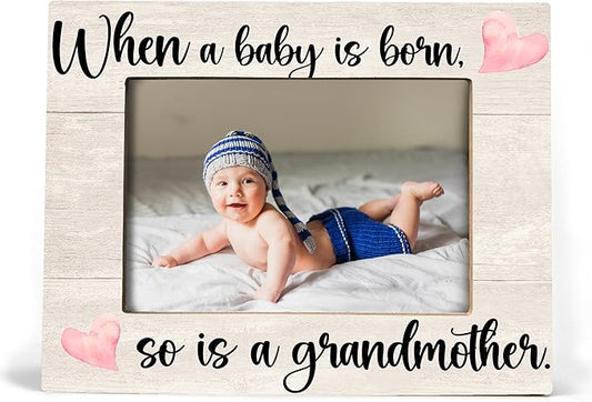Baby Picture Frame, Ultrasound Picture Frames, When a Baby is Born So is a Grandmother, New Grandmother Gifts First Time 2025, Photo Frame 4x6(cream-coloured)