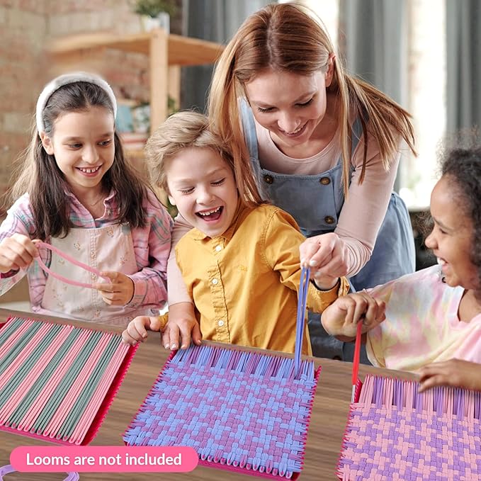 PREBOX 10’’ Potholder Weaving Loom Kit Refill Loops, DIY Crafts Supplies for Kids & Beginners, 224 Colorful Loops to Make 4 Large Pot Holders