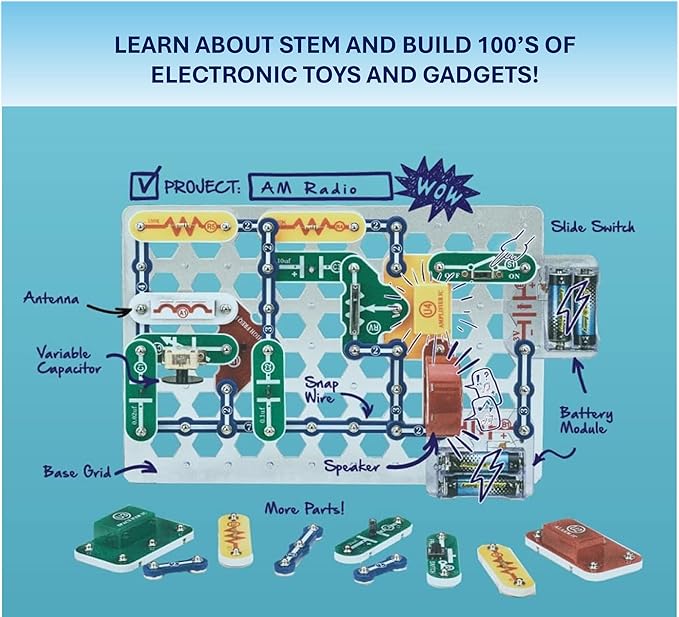 Snap Circuits Classic SC-300 Electronics Exploration Kit | Over 300 Projects | Full Color Manual Parts | STEM Educational Toy for Kids 8+ 2.3 x 13.6 x 19.3 inches (Pack of 6)