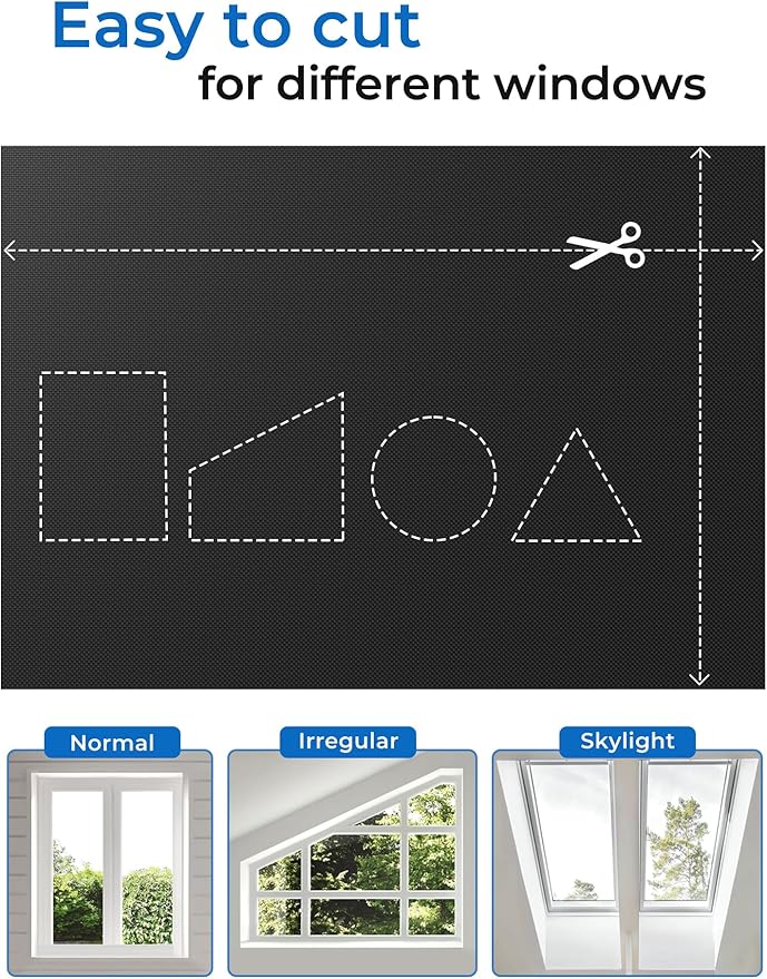 Sumobaby Blackout Curtains for Bedroom Portable 35"x72",No Drill Blackout Shades with Upgraded Hook&Loop Tapes,100% Black Out Window Cover,Thermal Insulated Blinds for Bedroom,Nursery(1 Panel,Black)