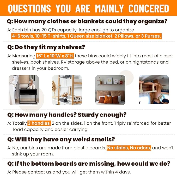 Criusia Closet Organizers Bins 6 Pack - Large Closet Shelf Organizer with Handles - Fabric Trapezoid Home Organization and Storage Baskets for Organizing Clothes Toy Blanket Towel Purse Hats