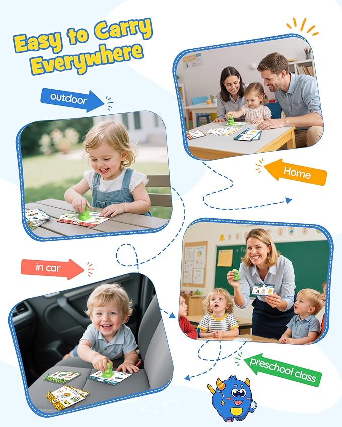 Montessori Toys for Kids Reading Set: Dinosaur Talking Pen with 73PCS FlashCard&6 Stickers, Montessori Language Learning Speech Therapy Toys, Autism Sensory Interactive Educational Gifts for Boy Girl