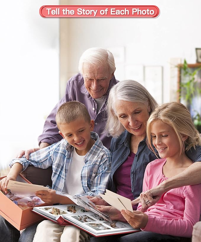 Popotop Photo Album Self Adhesive Scrapbook Album for 4x6 5x7 8x10 Pictures DIY Photo Book as Scrapbooking Supplies Kits, Birthday Gifts for Women Mom Wedding Baby Family Travel