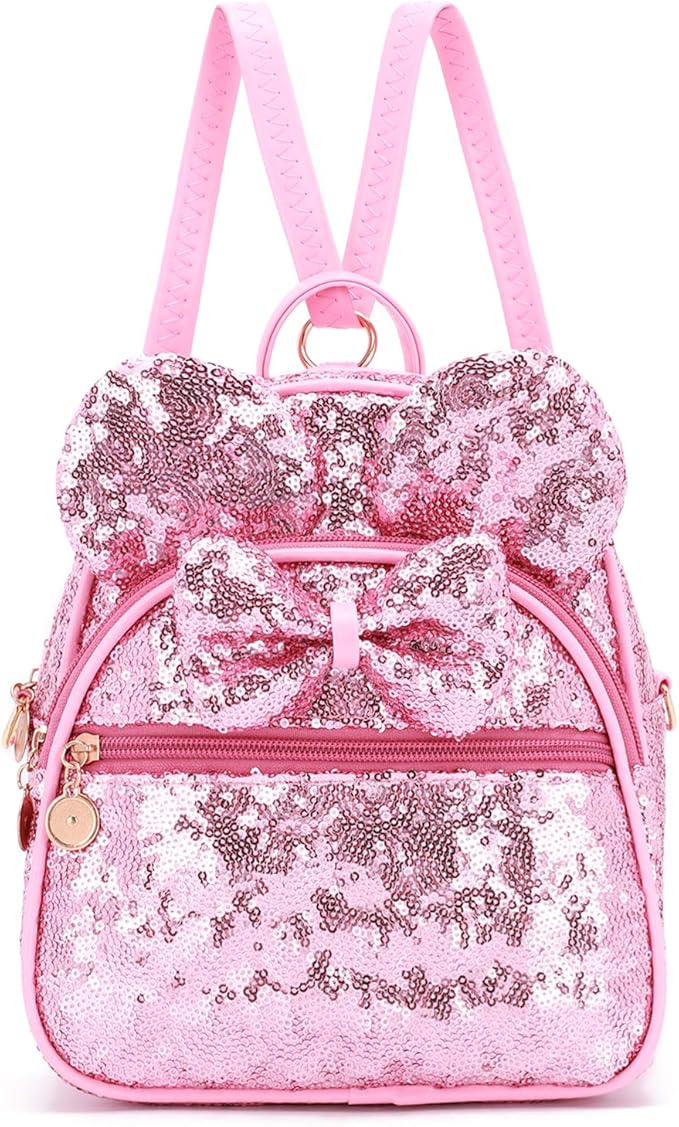 KL928 Girls Bowknot Polka Dot Cute Mini Backpack Small Daypacks Convertible Shoulder Bag Purse for Women