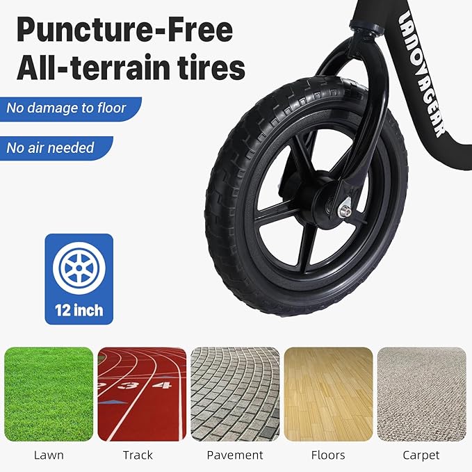 Balance Bike for Toddlers Ages 1.5–5 – No-Pedal Training Bike with Adjustable Seat & Handlebar, Lightweight Frame, Easy Assembly for Boys & Girls