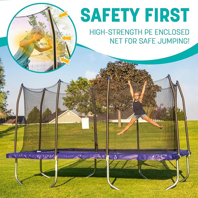 Skywalker Trampolines 9FT 14FT 15FT Trampoline with Enclosure, Spring Pad Cover, Heavy Duty Jump Mat, ASTM Approved Outdoor Trampoline for Kids & Teens
