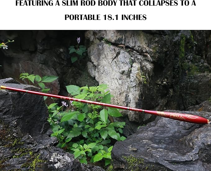 Tenkara Rod Fly Fishing Rod Kit - Kids Fishing Pole Small Stream Collapsible Fly Poles All Waters Quality Carbon Tube Creek Rods