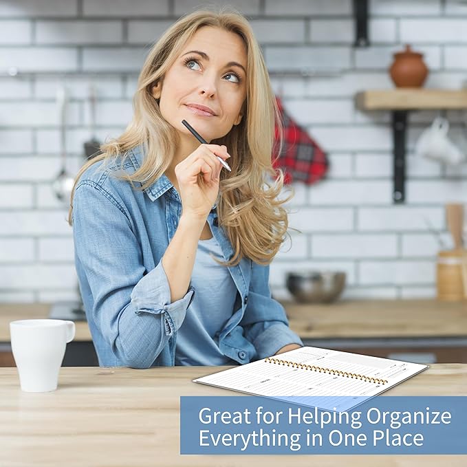 Undated Weekly Planner, Weekly To Do List Notebook with Goal & Habit Tracker Organizer, A5 5.8" x 8.0" Weekly Planner Notebook with Spiral Binding for Men or Women