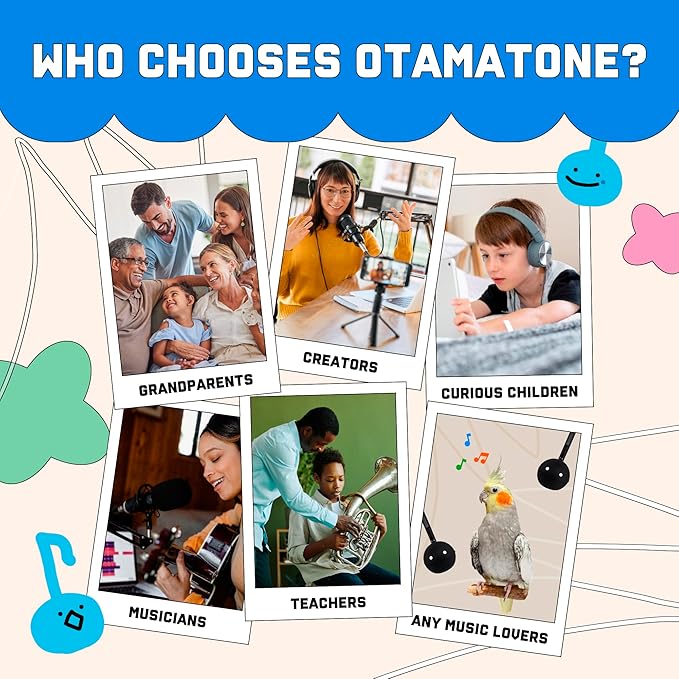 Otamatone Japanese Electronic Musical Instrument Portable Music Synthesizer from Japan by Maywa Denki Studio Award Winning, Educational Fun Gift for Children, Teens & Adults - White