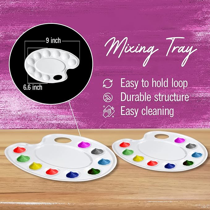 Kids Painting Set, Washable Paint for Kids 10 Colors, 7 Paintbrushes, Paint Palette, Painting Smock, Non Toxic Tempera Paints 2 oz Each,Paints for Toddlers Gifting Bundle Art, Crafts