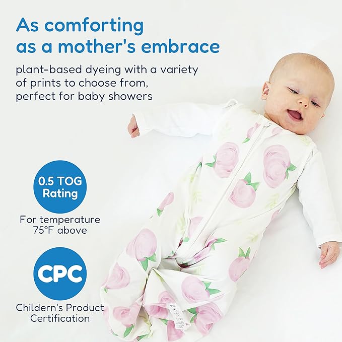 TotAha Sleep Sack 0-3 months 3 Pack, Buttery Soft Newborn, Infant Sleeping Bag for Girls, Light Baby Wearable Blanket, 0.5 TOG