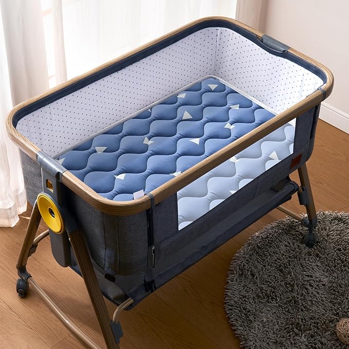 Baby Bassinet Mattress 47x 23.6 inches- Firm Support and Comfort Premium Foam,Noiseless and Odorless,Hypoallergenic Small Crib Mattress, Fits Moses Basket, Dual Sided with Soft Breathable Fabric