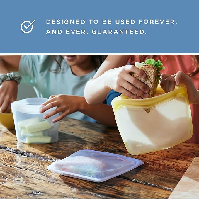 Stasher Premium Silicone Reusable Food Storage Snack Bag, Raspberry, Microwave, Sous Vide, Dishwasher, Oven and Freezer Safe, BPA Free, Leak-free, Eco-friendly, 12 Oz