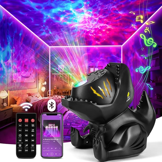 Dinosaur Galaxy Projector for Kids, Non-glare 316 Lightings Star Projector Galaxy Light,22 White Noise+5.3 Bluetooth Speaker Dinosaur Night Light, Nightlight for Kids Room with Galaxy Light,Dino Gifts
