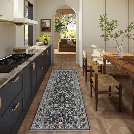 Washable Runners for Hallways Kitchen Rug: 2'x6' Runner Rugs Stain Resistant Non Slip Low Pile Boho Carpet Runners for Hallways Bedroom Entryway Indoor Beside Bathroom Laundry Room