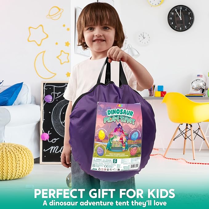 JOYIN Dinosaur Play Tent for Kids, Pop Up Play Tent for Boys & Girls, Kids Indoor Outdoor Dinosaur Playhouse Tent Set for Toddlers Birthday