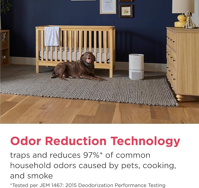 Frigidaire PureA300 HEPA Air Purifier for Small Bedrooms, Covers up to 850 Sq. Ft., 3-Stage Filtration, Energy Star Certification, Air Quality Monitoring, Smart Mode, Ultra Quiet, White