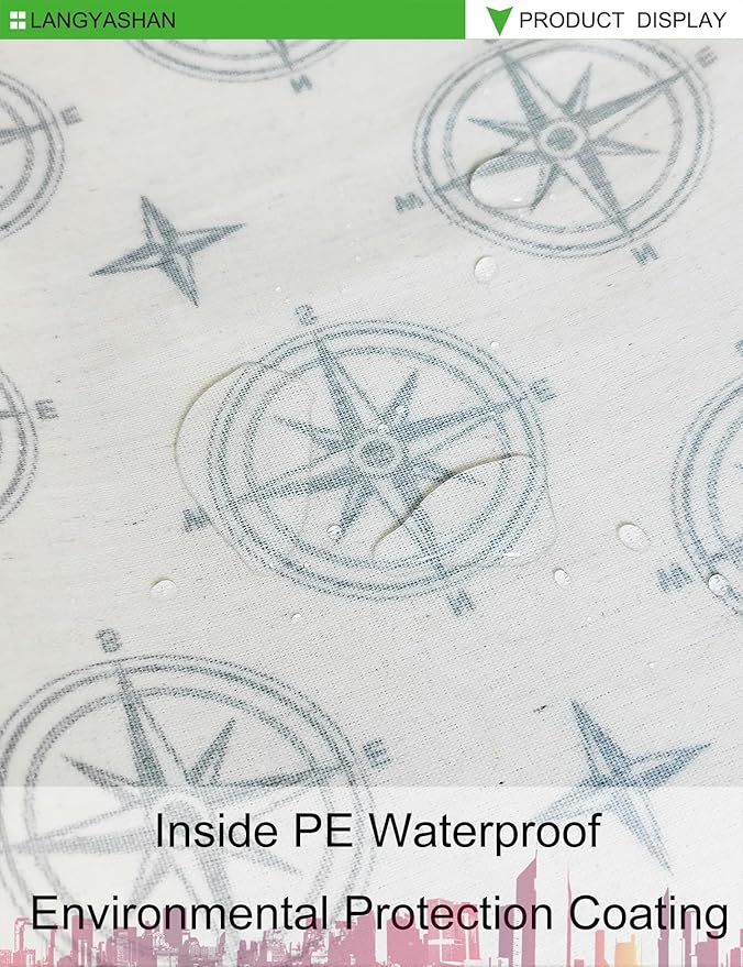 LANGYASHAN Rectangular Storage Bin Collapse Canvas Fabric Cartoon Storage Basket with Handles for Organizing Home Kitchen Boys and Girls Toys Office Closet Shelf Baskets (Rec Black Compass)