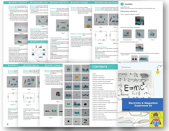 Mysterystone Science Experiment for Kids Electricity and Magnetism Kit for Students Stem Kit Physics Lab Basic Circuit Board Kit for Learning Starter