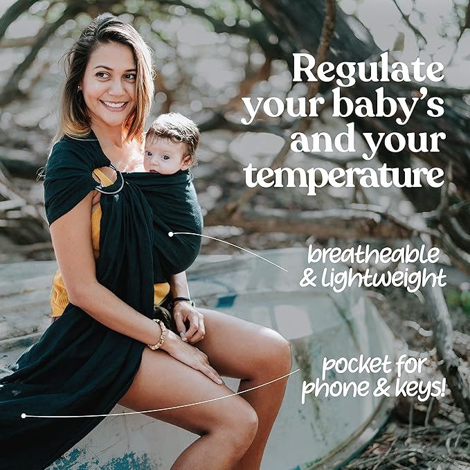 Nalakai Ring Sling Baby Carrier, Soft Linen Baby Sling, Baby Wrap, Comfort, Style, and Giving Back - Carry Your Little One with Love