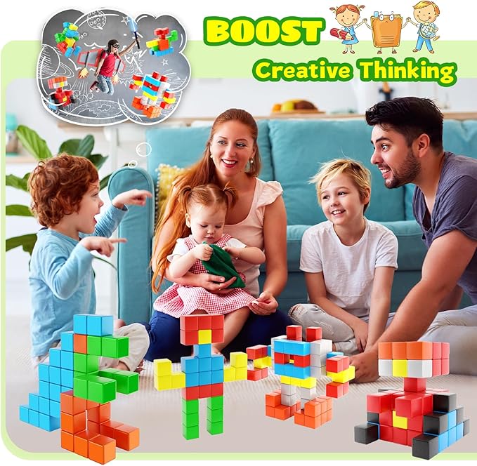 40pcs Magnetic Blocks for Toddler Toys, Magnetic Cubes Building Blocks Classroom Must Haves, STEM Preschool Sensory Magnet Toys for 3 4 5 6 Year Old Boys and Girls