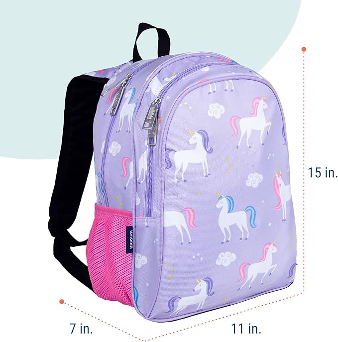 Wildkin 15-inch Kids Backpack – Durable, Padded, Adjustable for School & Travel - Unicorn