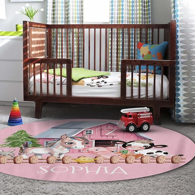 Personalized Nursery Crib Bedding Set: Custom Name 5 Piece Baby Crib Sets with Animal House Design - Toddler Double Layer Blanket Set, Comfortable Crib Bed Sheets for Baby Grils