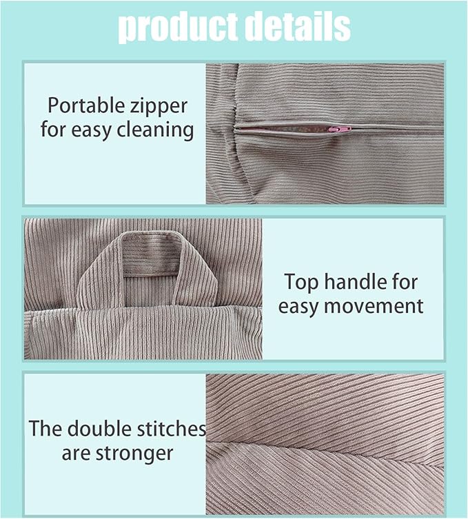 Bean Bag Chairs for Kids Chair Round Sofa Memory Foam Filling Reading Gaming Sofa for Living Room Bedroom