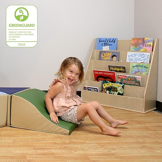 Factory Direct Partners 13799-NVPB SoftScape Toddler Playtime Junction 360 Climber, Indoor Active Play Structure (4-Piece) - Navy/Powder Blue