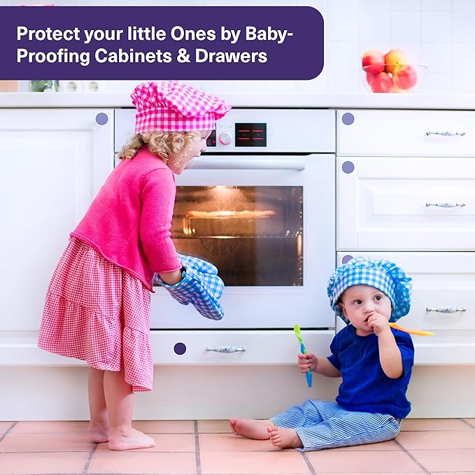 MATANA 20 Pack Magnetic Cabinet Locks Baby Proofing (20 Locks + 4 Keys) Adhesive Easy Installation, No Drilling Child Proof Cabinet Locks Magnetic Drawer Locks