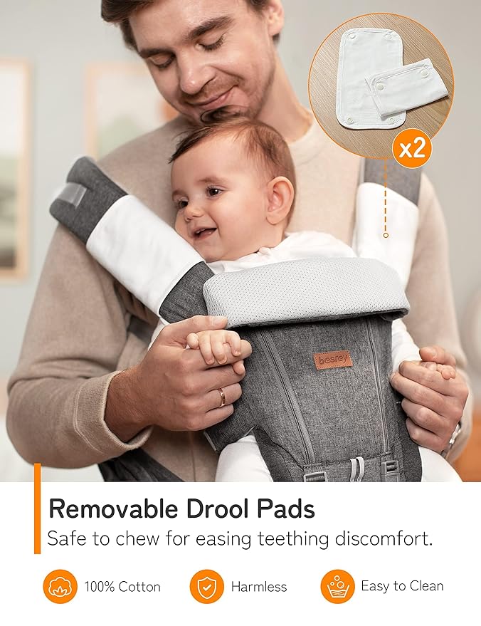 besrey Baby Carrier with Hip Seat Newborn to Toddler 9-in-1, Front Facing Baby Hip Carrier, Breathable Mesh for Moms & Dads, Forward Facing & Backpack Infant Holder (7-45 lbs)