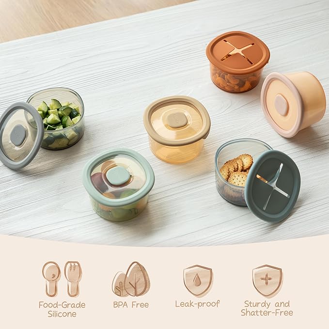 Moonkie Baby Storage Container Snack Lids for 8 oz | 2 Pack