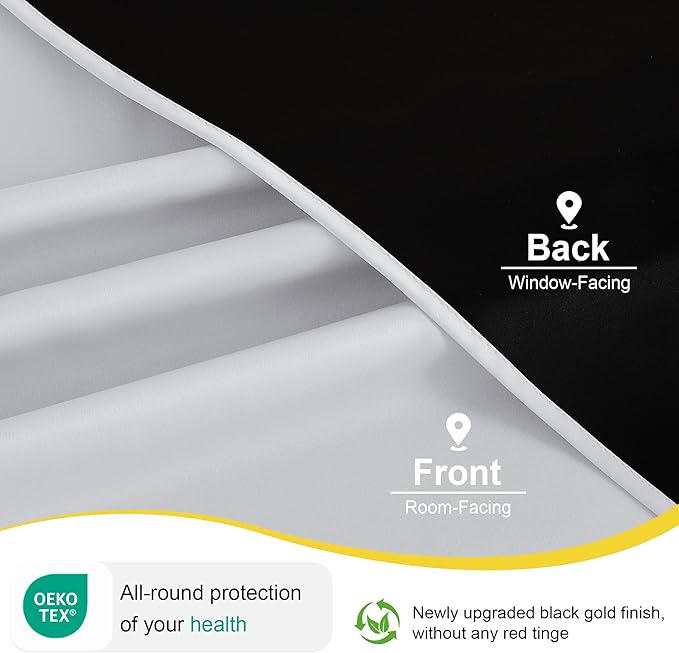 NICETOWN 100% Blackout Short Curtains for Bedroom 63 Inches Long, Grommet Top Living Room Drapes, Thermal Insulated Blackout Curtains 2 Panels Set, 42" W x 63" L, Greyish White