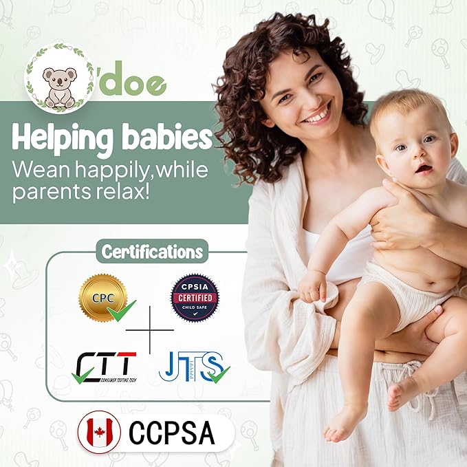 O'doe 11-Piece BPA-Free Silicone Baby Feeding Set | Thick & Soft Suction Plates, Baby Bowls, Wooden Fork & Spoon, and More | Make Mealtime Fun and Easy for Your Little One (Green, V1)