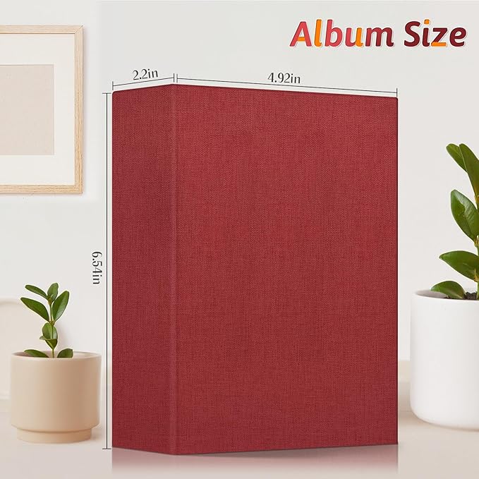 Popotop Photo Album 4x6 100 Pockets for Wedding Gifts,Linen Hardcover Picture Albums for Family Anniversary Baby Vacation Pictures