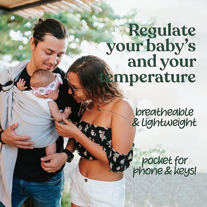 Nalakai Ring Sling Baby Carrier, Soft Linen Baby Sling, Baby Wrap, Comfort, Style, and Giving Back - Carry Your Little One with Love