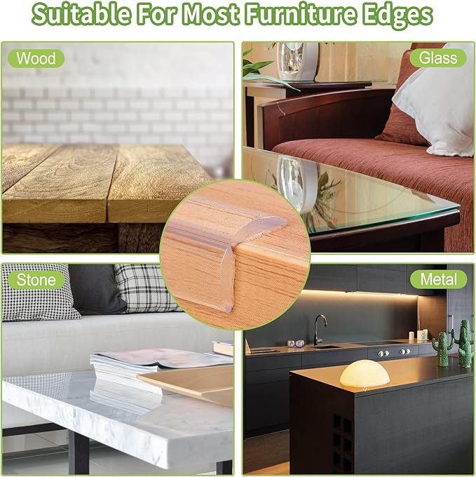 Safety First Baby Proofing: Table Edge Protectors - 16.5ft (5m) Bumper Guards for Baby Furniture & Fireplace Corners