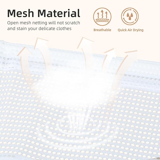 STORAGE MANIAC Sweater Drying Rack, Mesh Clothes Drying Rack, Stackable Laundry Drying Rack, Lay Flat Dryer for Delicates, Portable Dry Rack for Indoor or Outdoor, White, 4-Pack