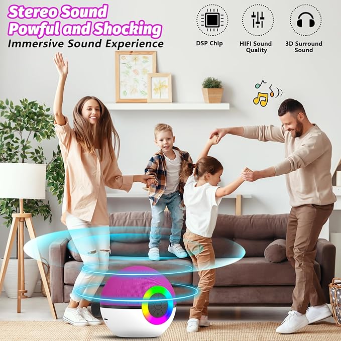 goopow Mini Karaoke Machine Speaker for Kids Adults, Portable Bluetooth Microphone Song Toys with LED Light, Best Chritmas Birthday Festival Gift for 3 4 5 6 7 8+ Year Old Girls Boys (Hotpink-2MIC)