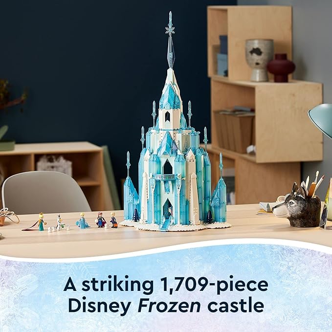 LEGO Disney Princess The Ice Castle Building Toy 43197 Disney Castle Kit to Build, Disney Gift Idea, Castle Toy for Kids Age 6+ Years Old with Frozen Anna and Elsa Mini Doll Figures and Olaf Figure
