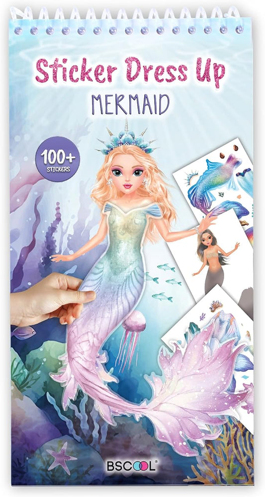 Sticker Dress up Mermaid - Sticker Activity Book for Kids. Learn Girls Fashion Design for Mermaid with Stickers and Guides for Kids 5 and up. Little Designer Creativity Book